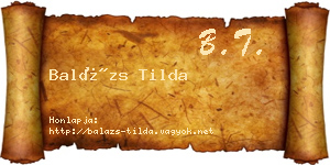 Balázs Tilda névjegykártya