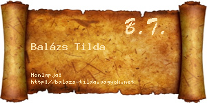Balázs Tilda névjegykártya